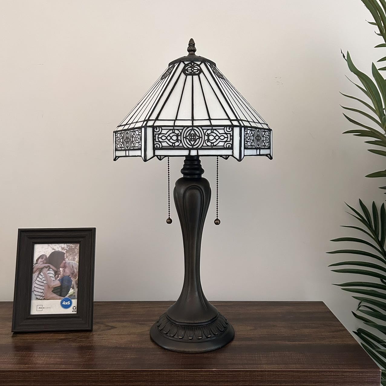 enjoy decor lamps Tiffany Table Lamp White Hexagon Stained