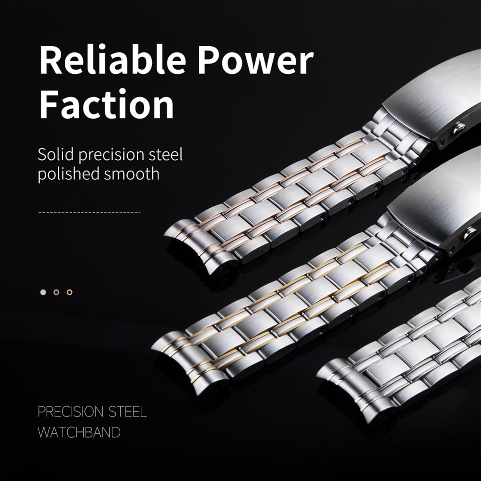 Pasek ze stali nierdzewnej do zegarka o szerokości 15 mm, 17 mm, 18 mm, 23 mm i 25 mm, solidny pasek metalowy