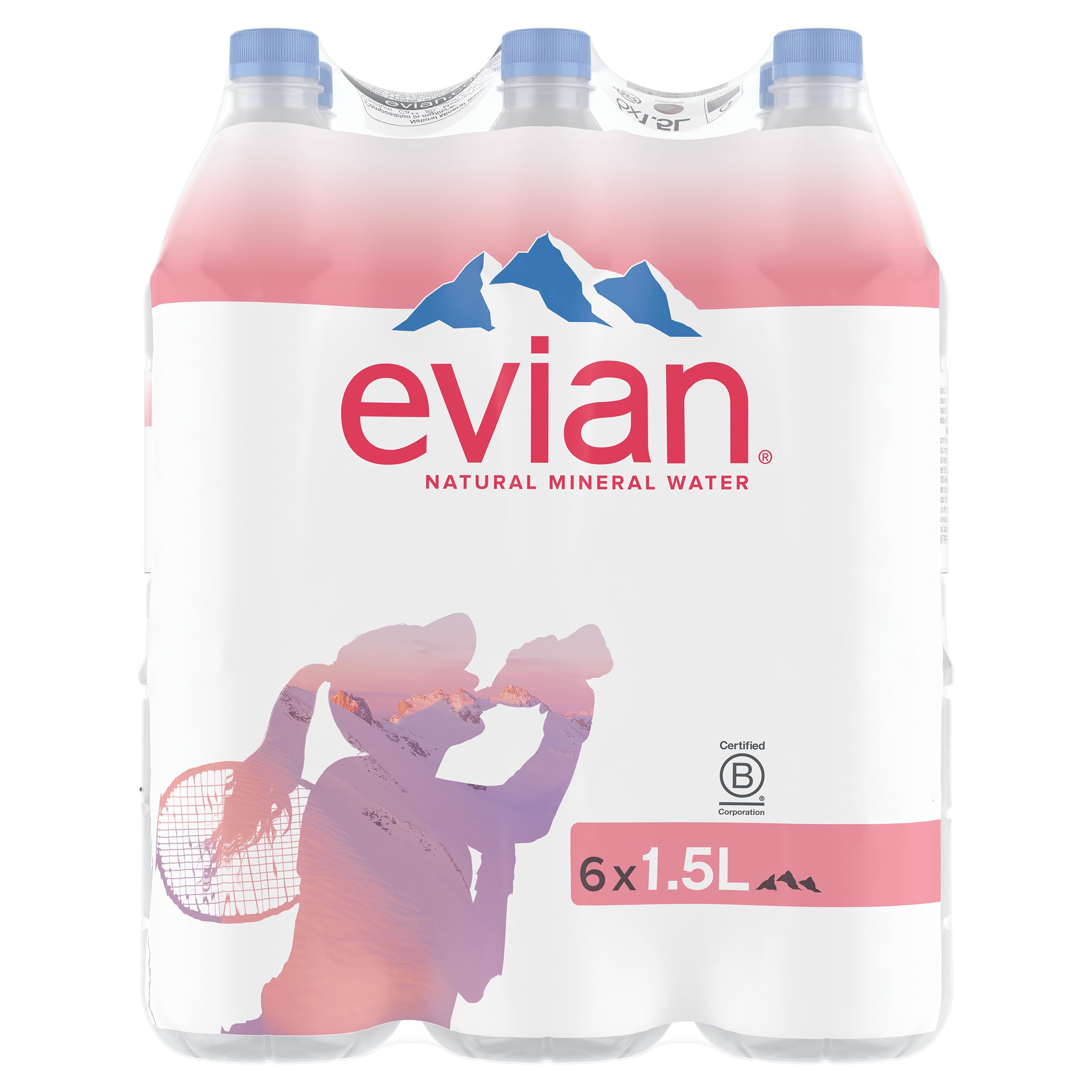 Evian Still Mineral Water, 1.5 l (Pack of 6)