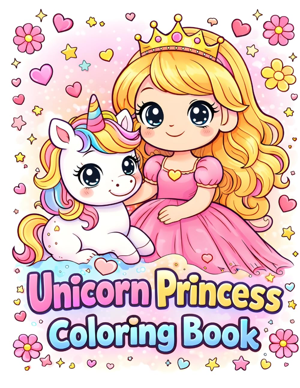 Unicorn Princess Coloring Book: Cute and Easy Coloring Pages for Kids Ages 3–6 | Adorable Unicorns, Princesses, and Magical Fun