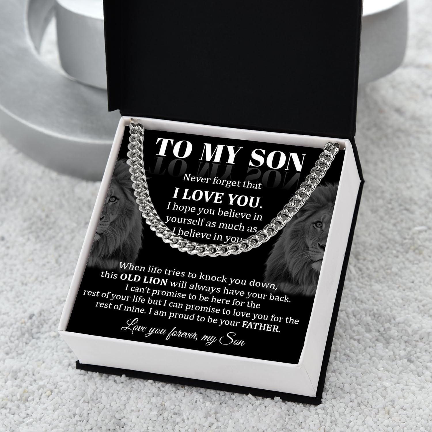 To My Son Necklace Cuban Chain, Sons Necklaces From Mom And Dad, Son Gifts From Father, Graduation Christmas Wedding Anniversary Birthday Necklace For Sons From Mother - Image 4