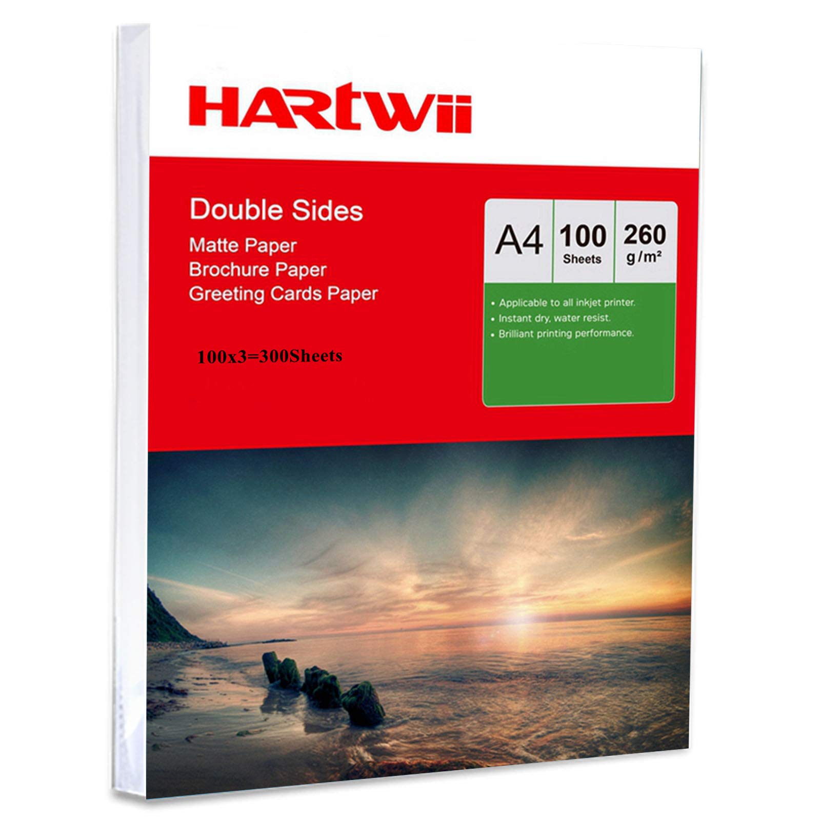 A4 Both Sides Matt Matte Photo Paper 260Gsm - Inkjet Paper Photography Paper Printing Uinkit - 300Sheets