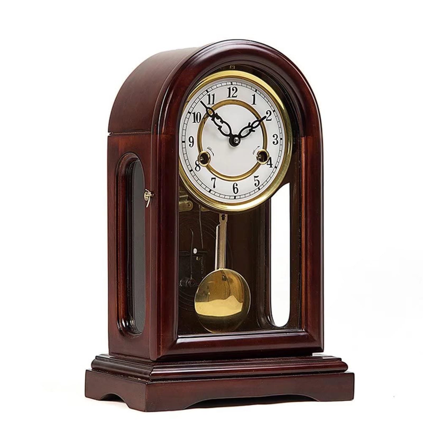 Reloj de mesa con puerta de cristal para decorar salones elegantes y despachos