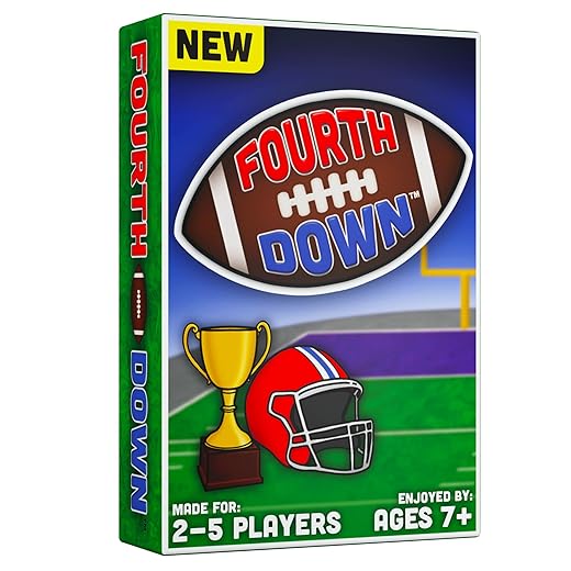 Fourth Down™ - New! The Excitement of Football in a Card Game! As Featured in New York Magazine, The Loved by The Whole Family. 2-5 Players, Ages 7+