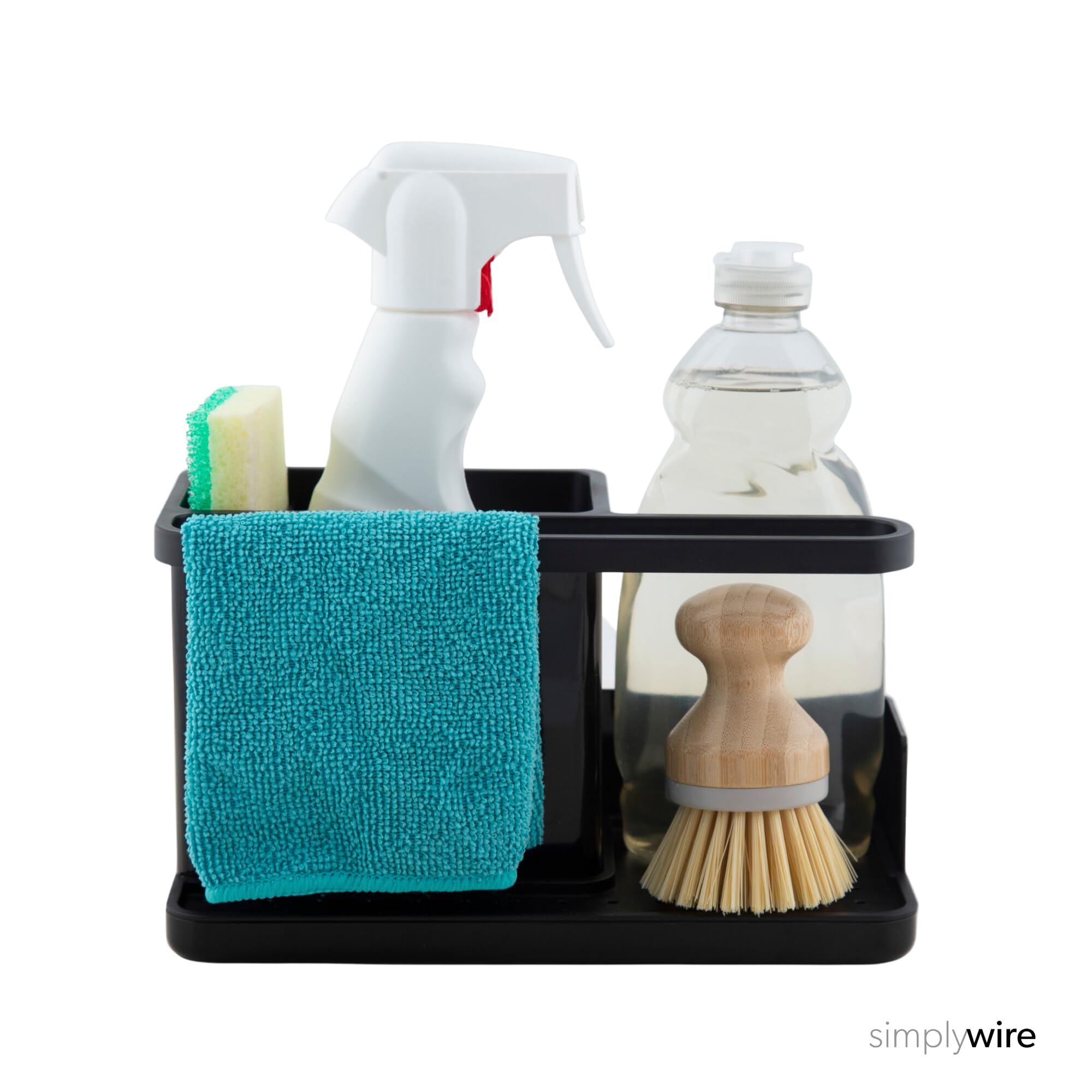 simplywire – Cesta para Fregadero – Organizador para Fregadero – Bandeja de Goteo extraíble – Antideslizante - Negro