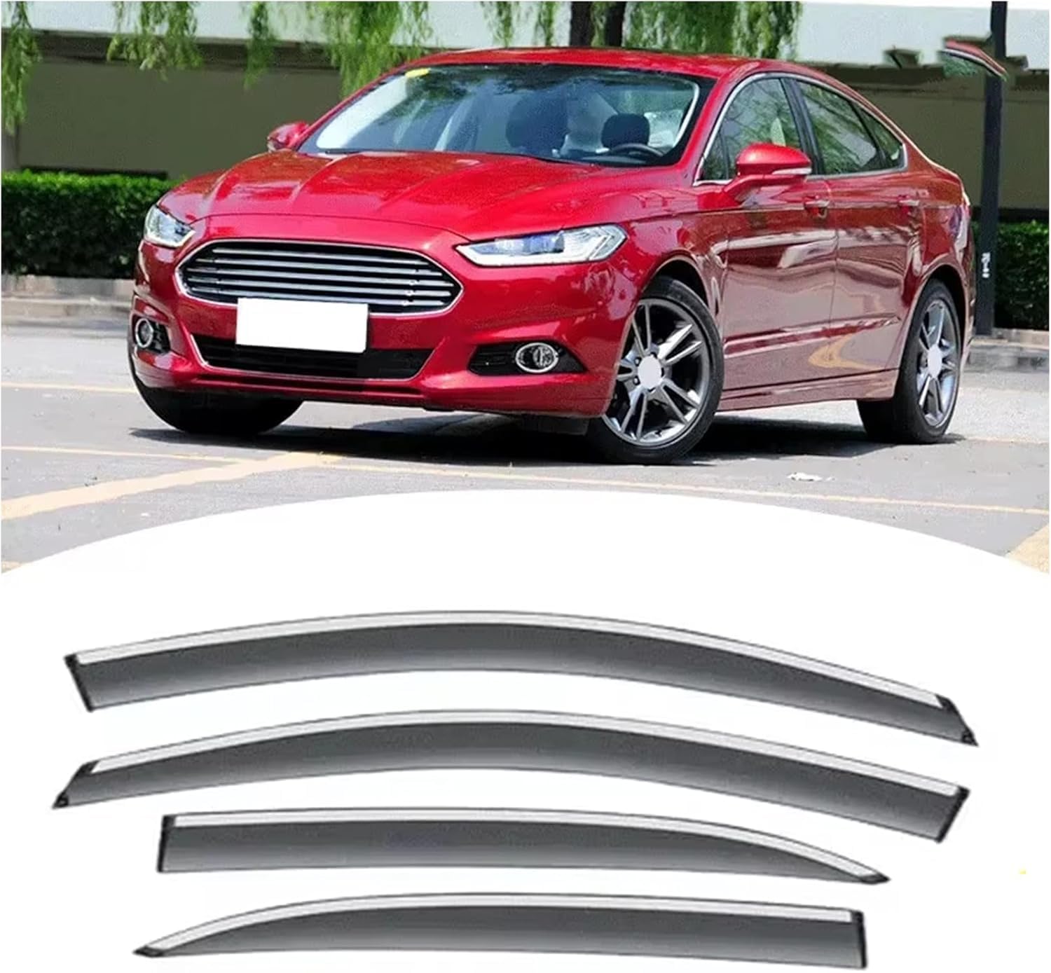 nwsplmy Wind Deflectors for Ford Mondeo 2013-on, Rain Guards Window Visors, 4-Piece, Protects Against Fading & Cracks