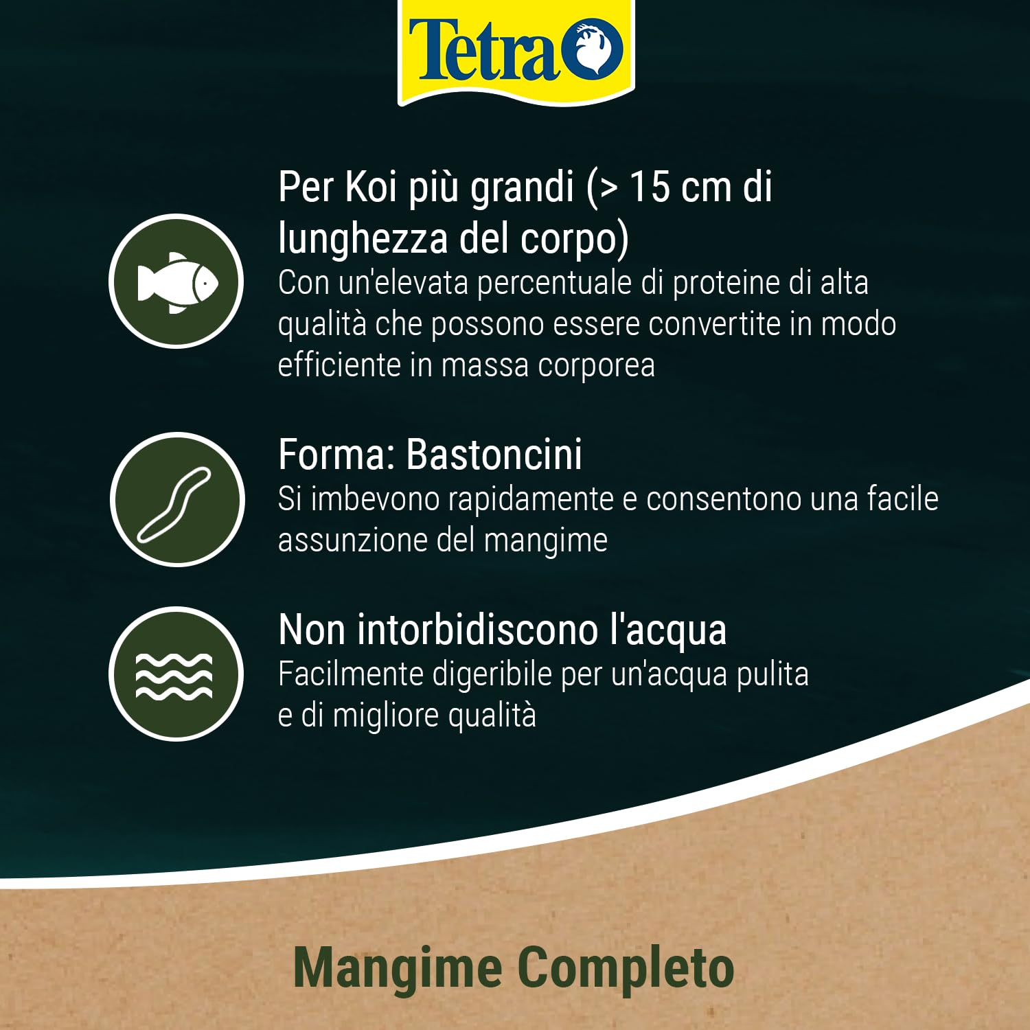 Fodera koi Stick per Colori Naturali e Crescita Sana di Pesci koi, Sacchetto da 4 L