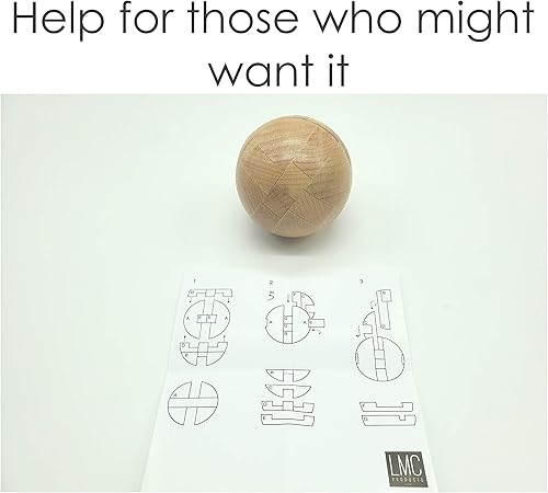Miniatura 4 de Bola de rompecabezas de madera 3D, juegos cerebrales, rompecabezas de cerebro para adultos y niños a partir de 6 años, rompecabezas mentales para