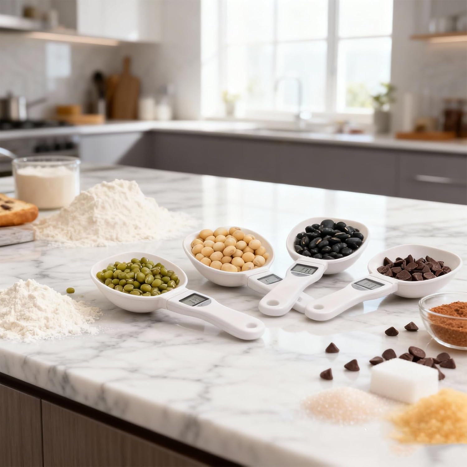 Electronic Measuring Spoon, Electronic Kitchen Measuring Spoon Scale for Cooking & Baking, Adjustable Digital Measure Cup for Home Cooks, Bakers & Pet Food (3)