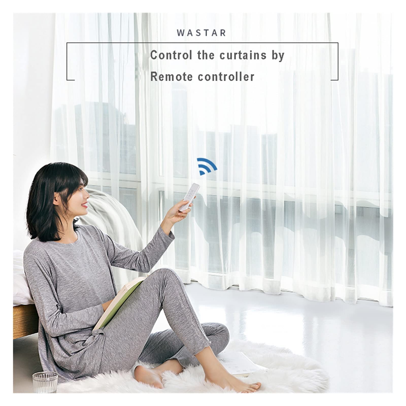 Inteligentna zasłona Tuya Smart Life Wifi Inteligentny silnik silnika Electric Bezprzewodowe silniki kontroli głosu bezprzewodowego (Color : WIFI motor and RC)