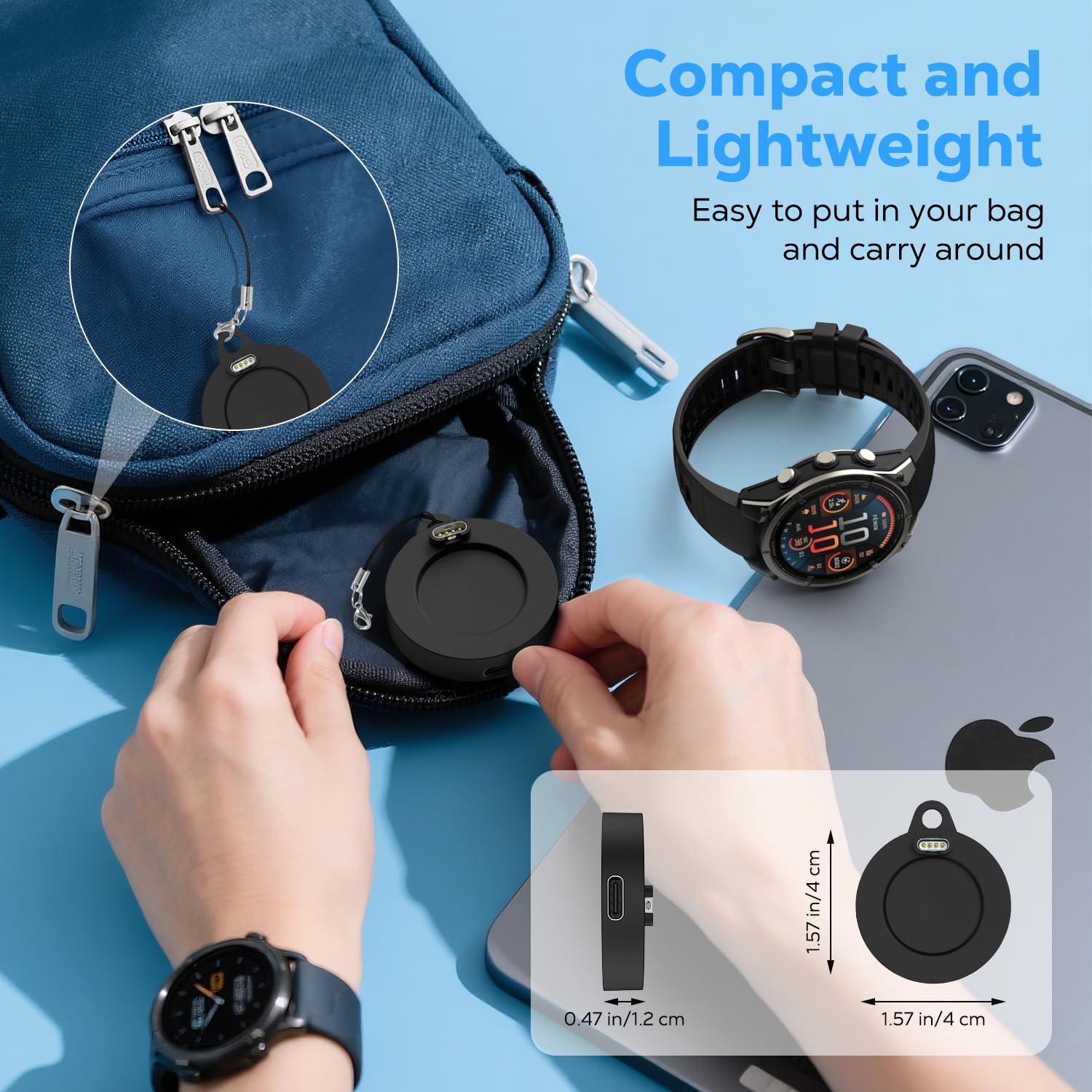 Caricatore USB-C E Micro Magnetico Per Garmin – Adattatore 2-in-1 Con Base Rinforzata, Compatibile Con Fenix, Forerunner, Venu, Vivoactive, Instinct, Enduro, Approach, 5V/1000mA - 2