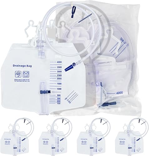 Miniatura 15 de Bolsas de catéter de 67.6 fl oz para hombres, bolsa de drenaje de orina con cámara antirreflujo, colección de orina de gran capacidad durante la