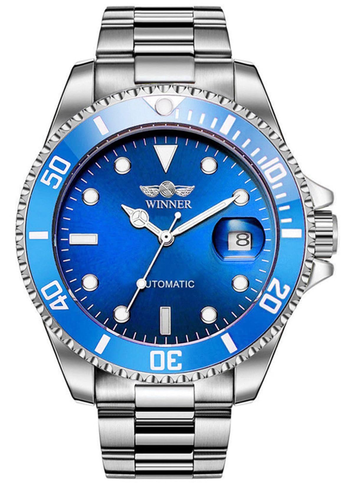 MASTOP Relojes mecánicos automáticos para hombre, de acero inoxidable, impermeable, de lujo, para hombre