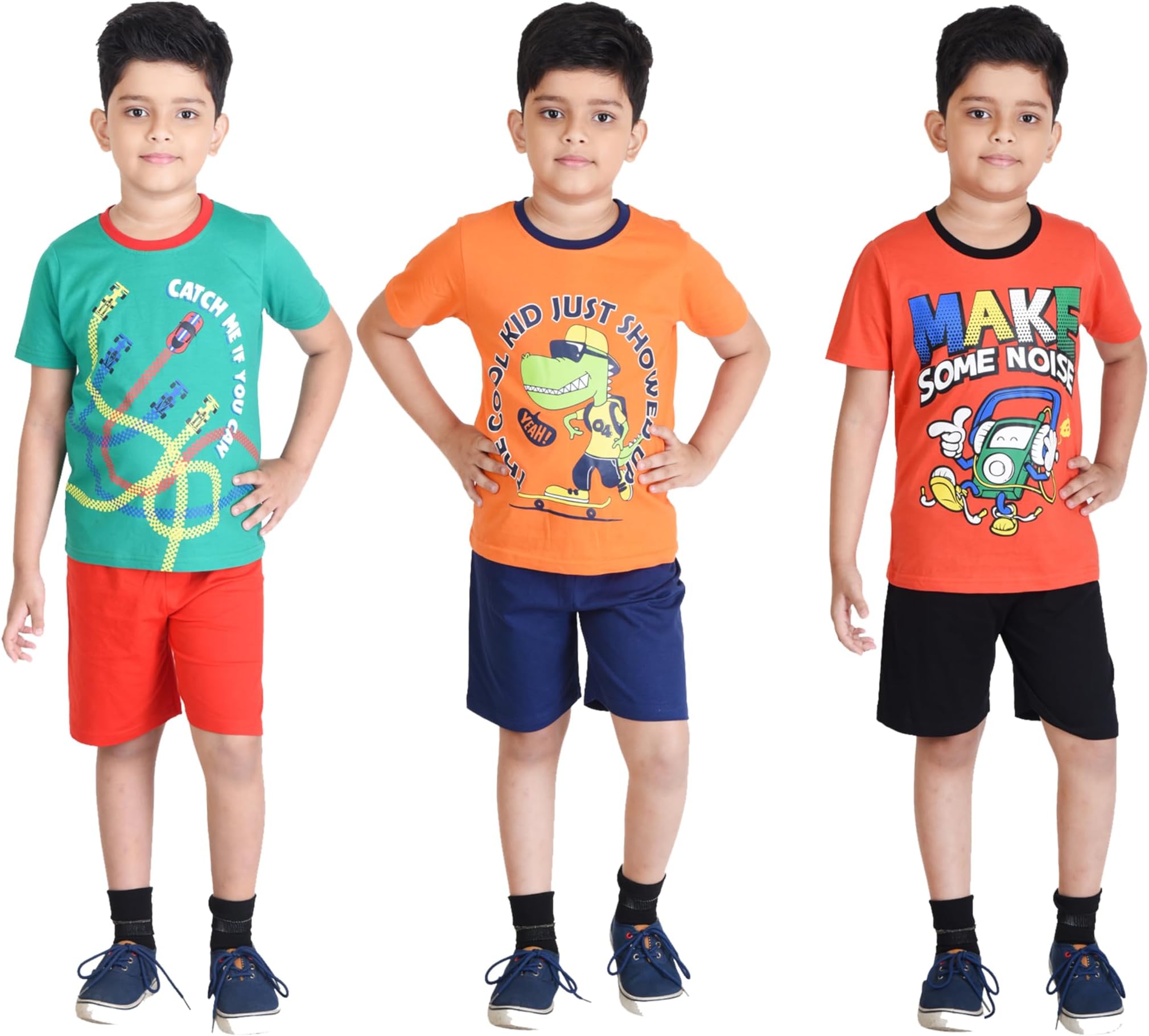 Boys Cotton Half Sleeve T-Shirt and Shorts Set