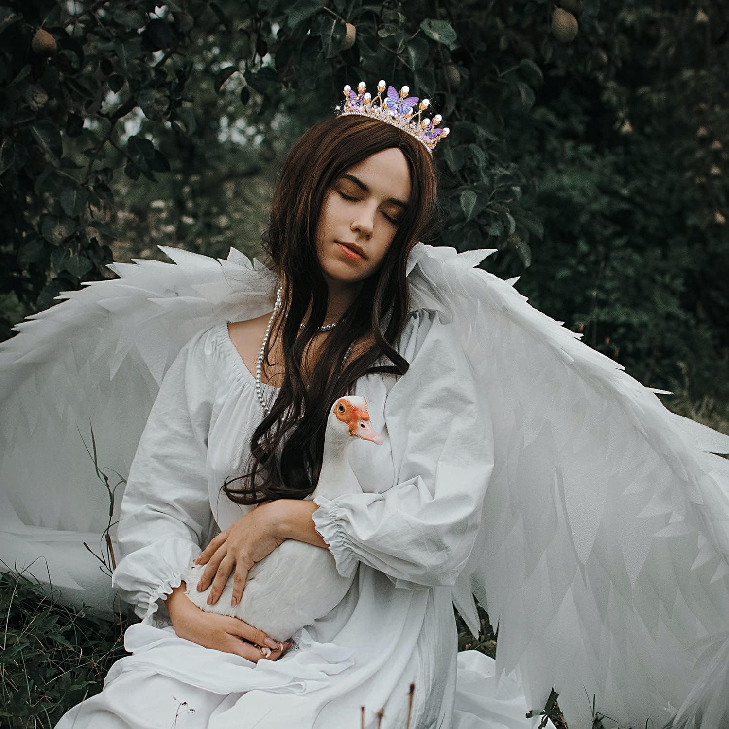 Crown Exquisite Princess with Pearls Butterfly Headband for Halloween Christmas Birthday Cosplay Costumes - Image 6