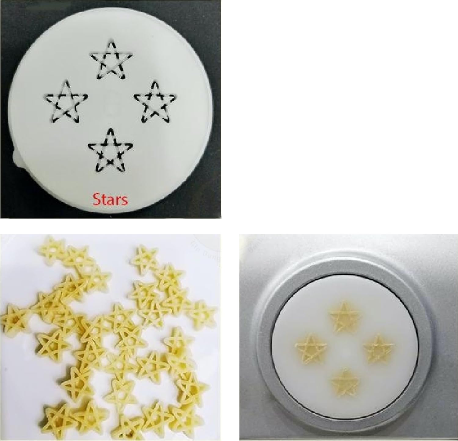 Star Shape Pasta Disc, Fun Shaped Star Noodles for Kids and Holidays, Fit For Philips Automatic Pasta & Noodle Maker, Disc Compatible With Philips Pasta Maker Attachment (Stars 2 6-1mm)