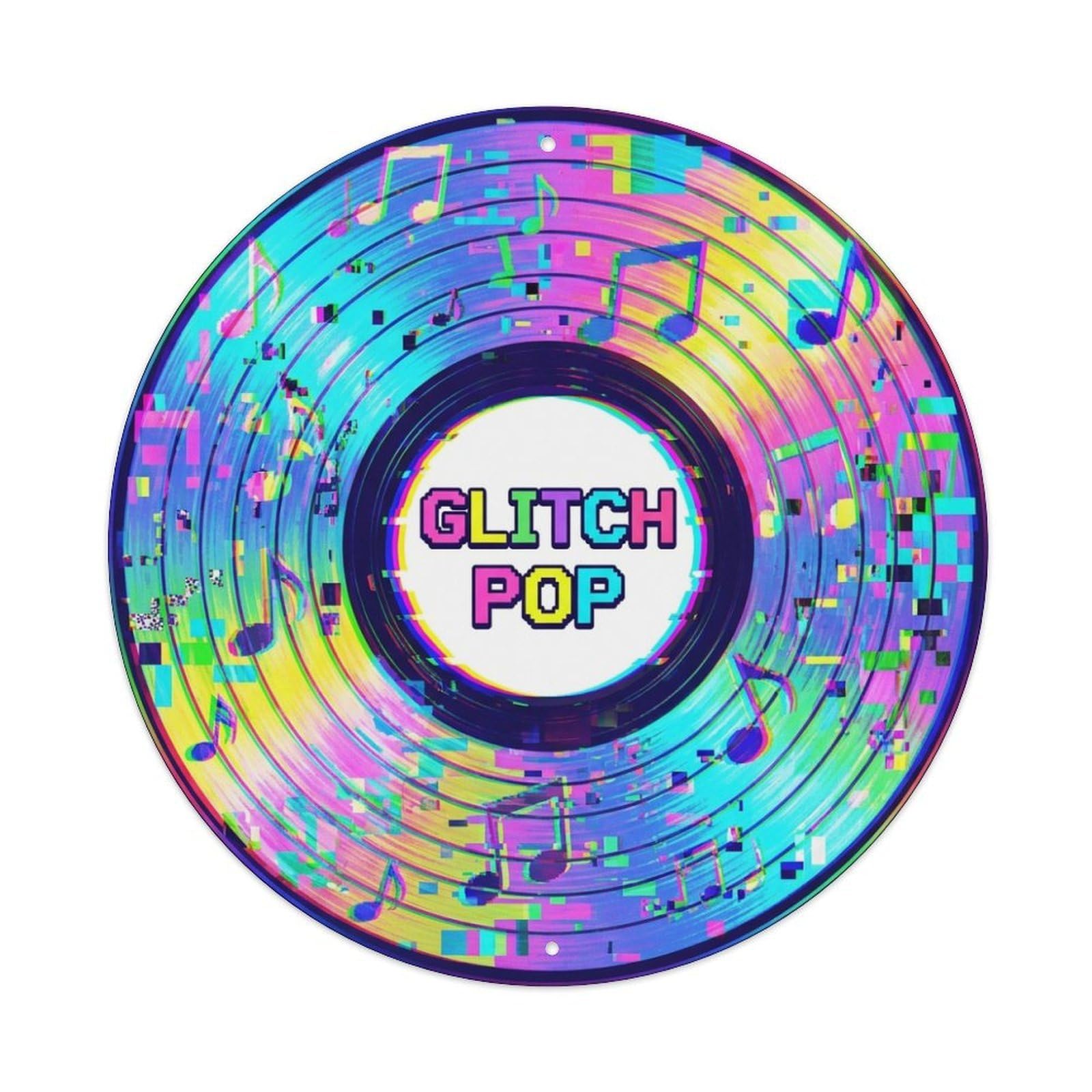 Electronic Sound System Glitch Pop Vinyl Records Metal Tin Sign