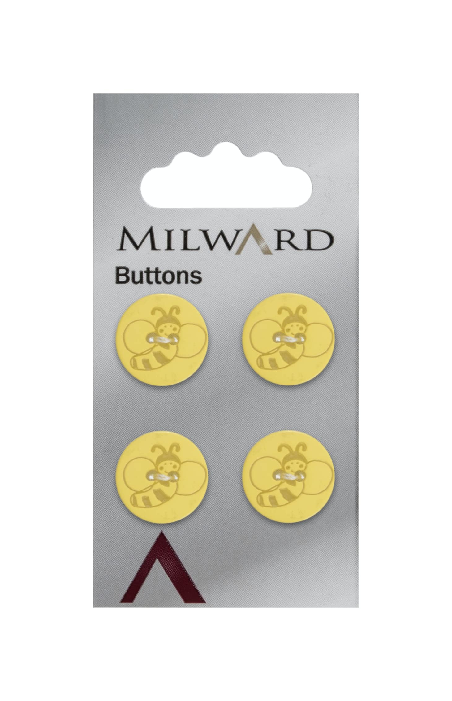 Milward 15 mm 4-Piece Children Buttons, Mustard