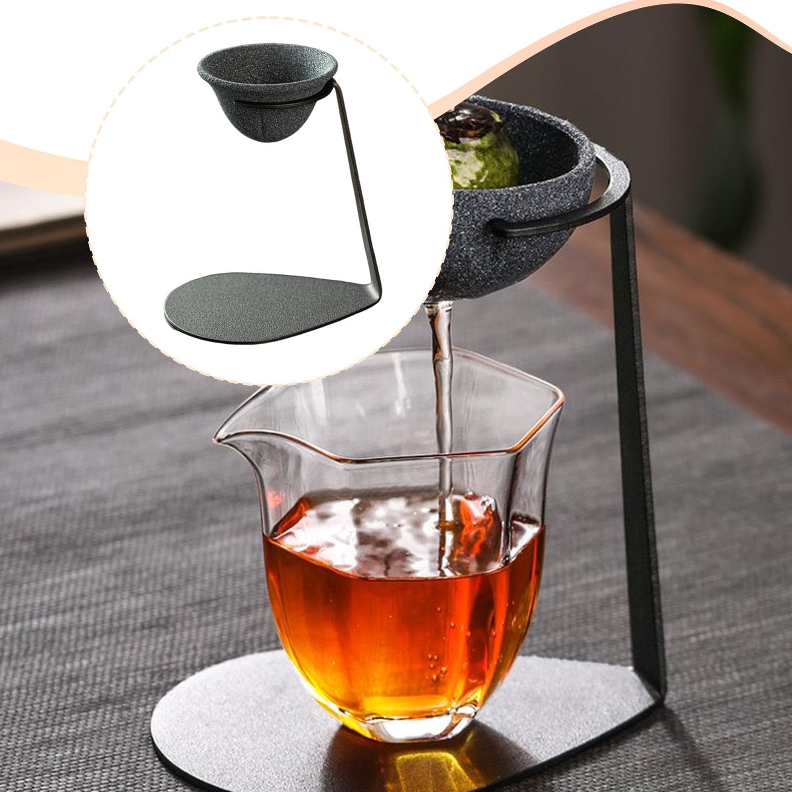 perfk Infuseur à thé portable avec base, filtre à café et ustensiles pour la maison ou la chambre à coucher. Idéal comme infuseur à thé chinois portable, Forme de Cône