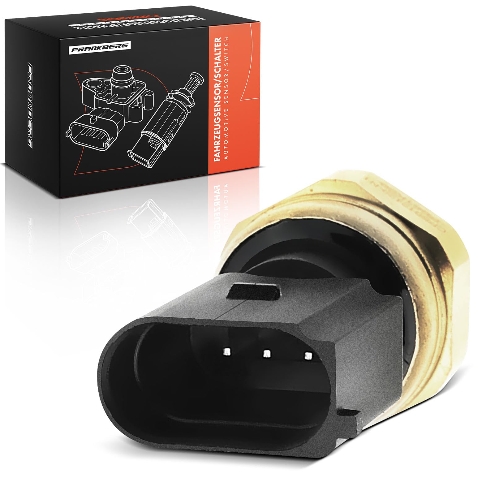 Frankberg Capteur de pression de carburant 06E906051K | Compatible avec: R8 Spyder 4S9, Polo 6C1 6R1, A8 4E2 4E8, T.o.u.r.a.n 1T1 1T2, Golf Plus 521 5M1, O.c.t.a.v.i.a II 1Z3