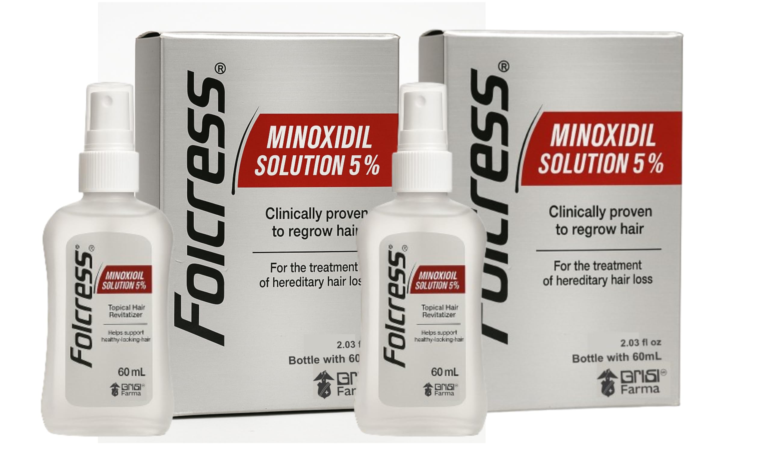 Generic Hair Loss Treatment Minoxidil 5 2-Pack Grey