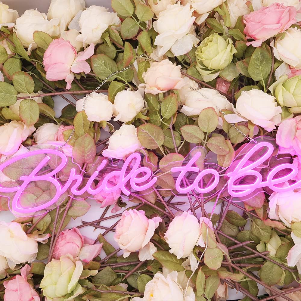 Bride to be Neon Sign, Individual 16“ + 12” Large Proposal Party LED Light Up Decor, Decoration for Couples, Wall, Home, Pink Art Sign