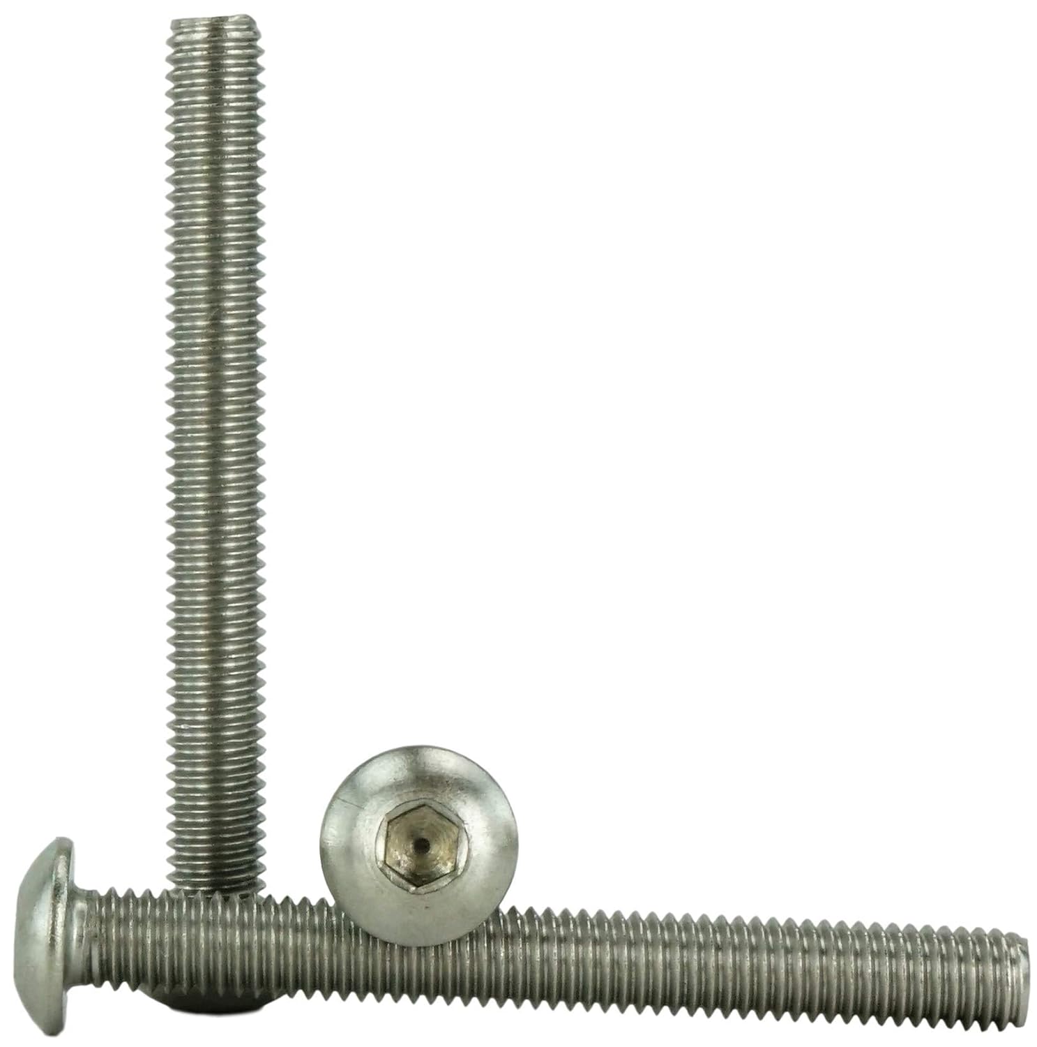Stainless #10-32 x 2 (1/2" to 2" Available) Socket Button Head Cap Screws, Full Thread, Hex Drive, Stainless Steel 18-8, Machine Thread (10-32 x 2)