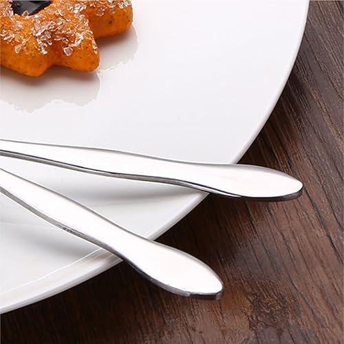 Miniatura 5 de HornTide Juego de 6 cucharas mezcladoras de 8 pulgadas y 7.9 in de mango largo para helado, bebida fría, jugo de frutas, coctelería y más, pulido de