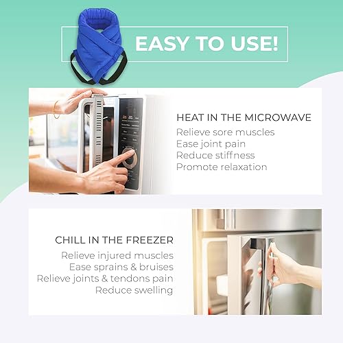 Vista 6 de Almohadillas de calefacción aptas para microondas para alivio del dolor de la parte baja de la espalda, cuello y hombros - Almohadilla