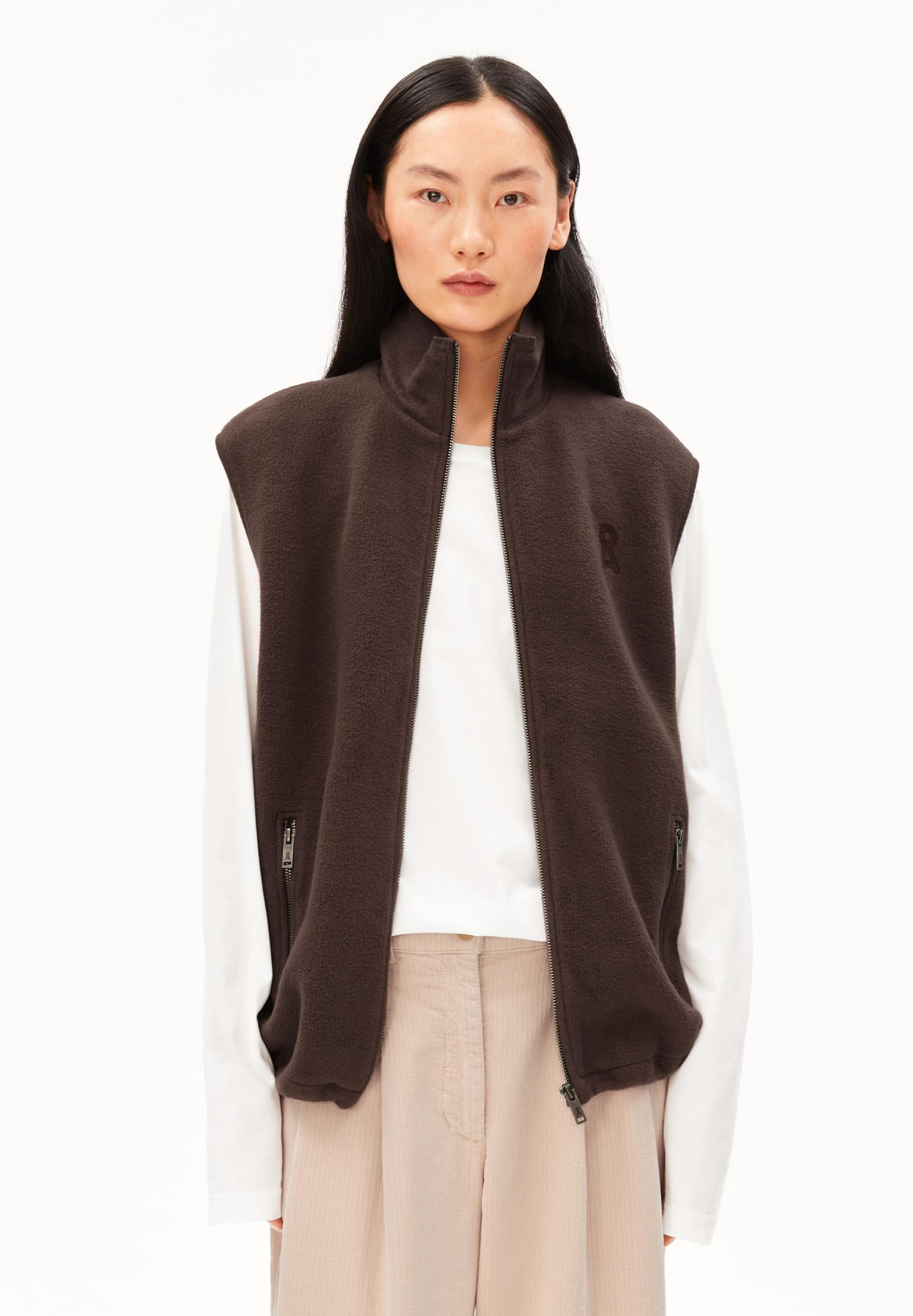 ARMEDANGELS Damen Weste aus Bio-Baumwolle COTTON FLEECE Oversized Fit