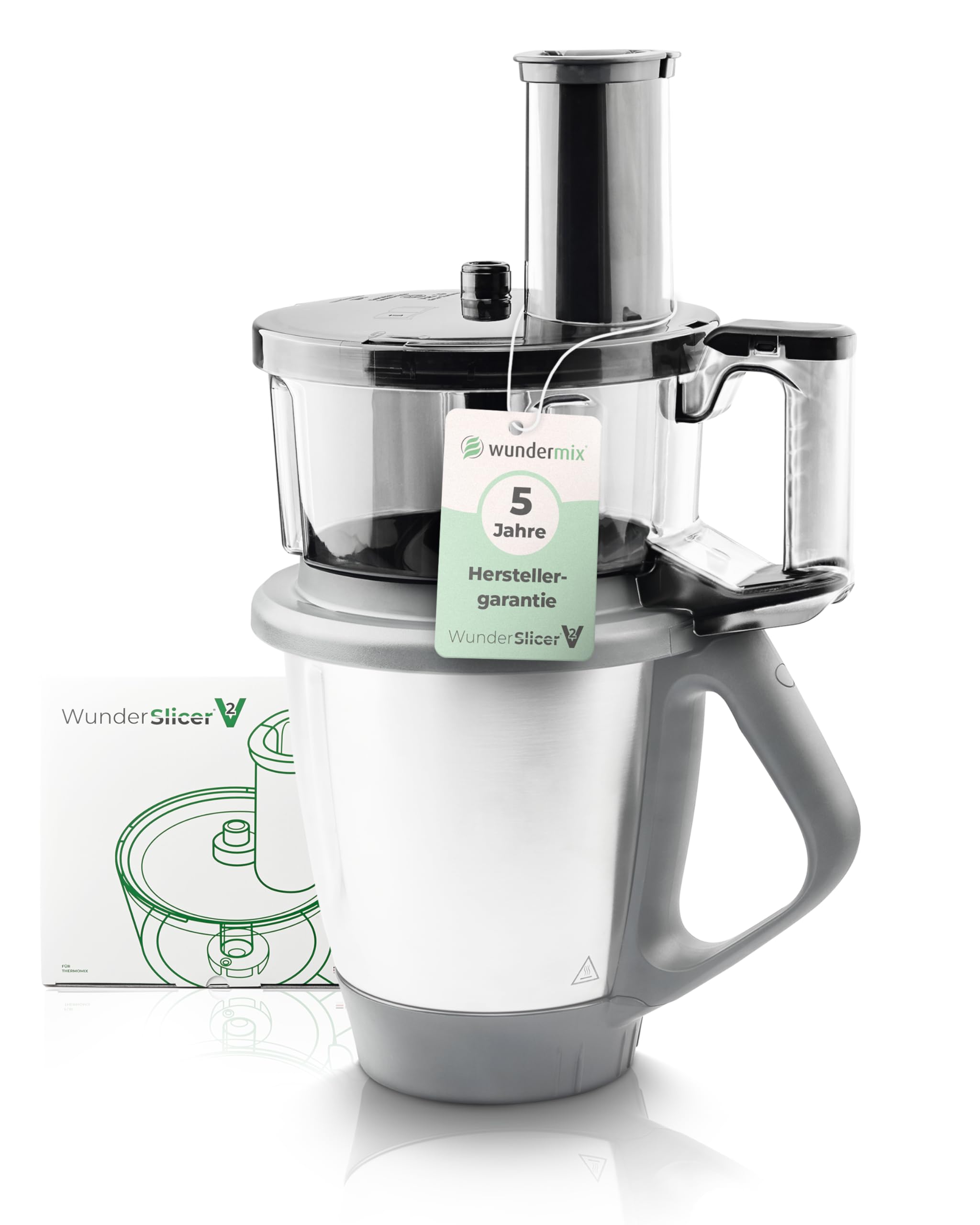 Wundermix - WunderSlicer® V2 Gemüseschneider für TM6, TM5 | Gemüse & Obst schneiden & raspeln im Thermomix, innovative Küchenhilfe, Made in Germany