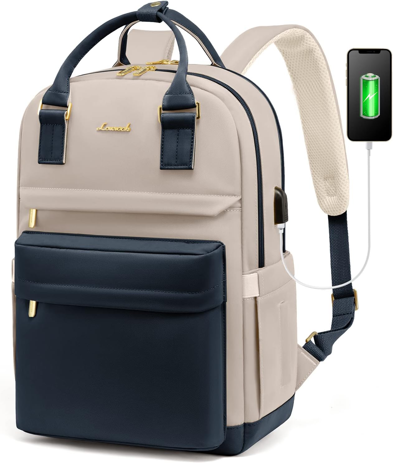 LOVEVOOK Laptop Rucksack Damen, 15,6 Zoll Schulrucksack Mädchen mit