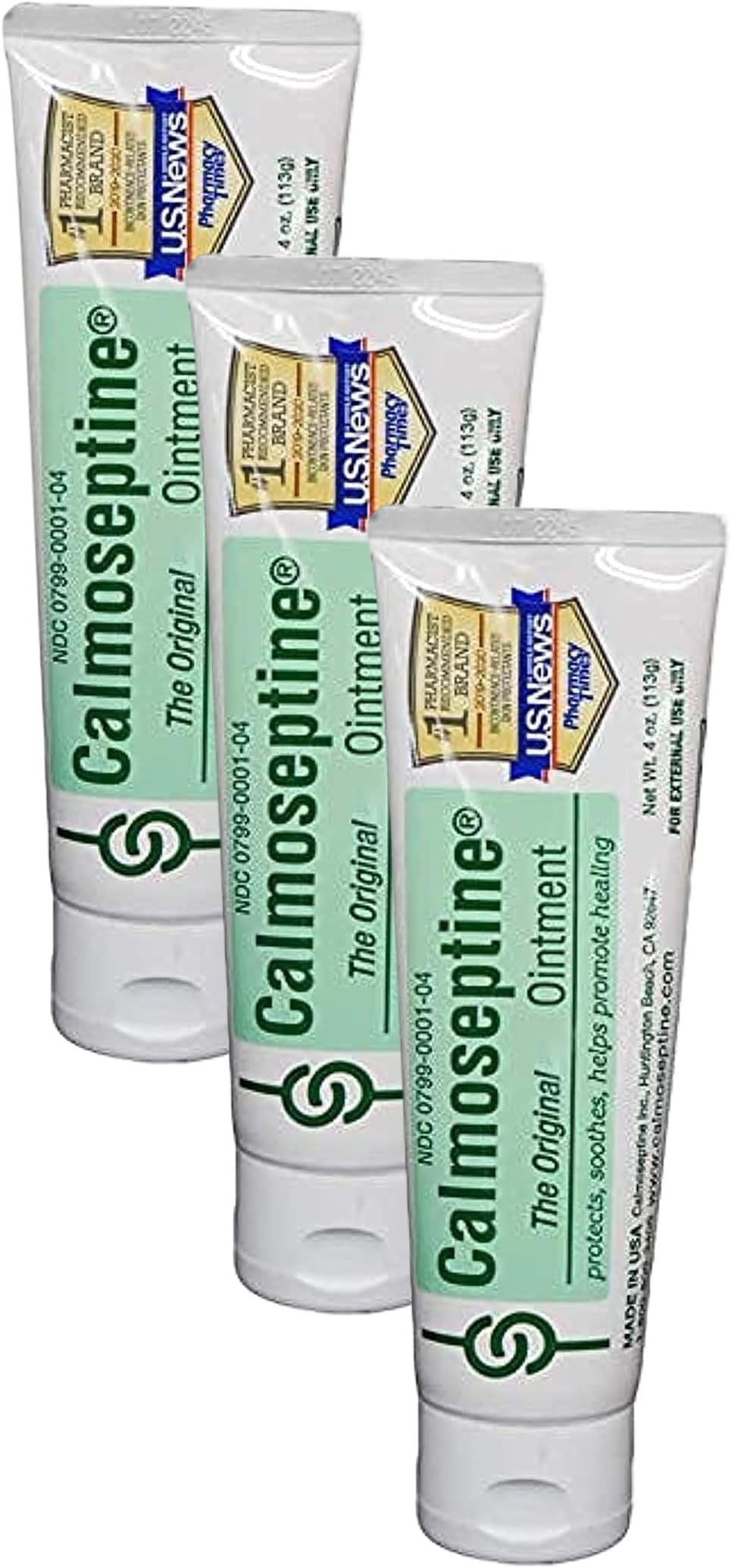 Calmoseptine Ointment Tube, 4 Ounce (Pack of 3)