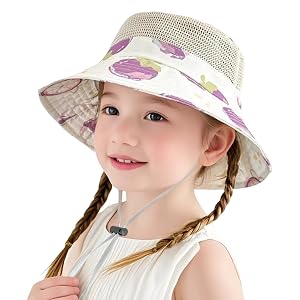 Baby Sun Hat Toddler Beach Hats with UPF 50 Wide Brim Sun Protection Hat for Girls Age 3-8