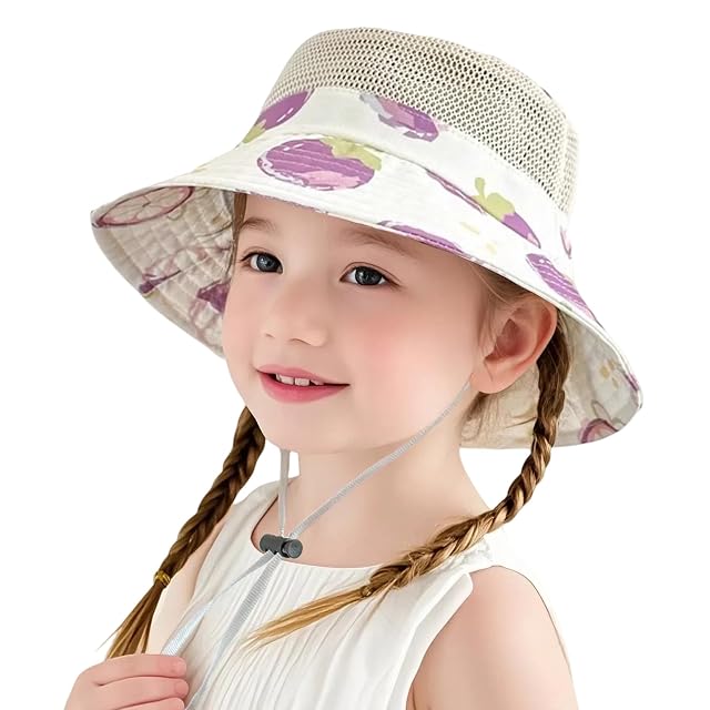Baby Sun Hat Toddler Beach Hats with UPF 50 Wide Brim Sun Protection Hat for Girls Age 3-8