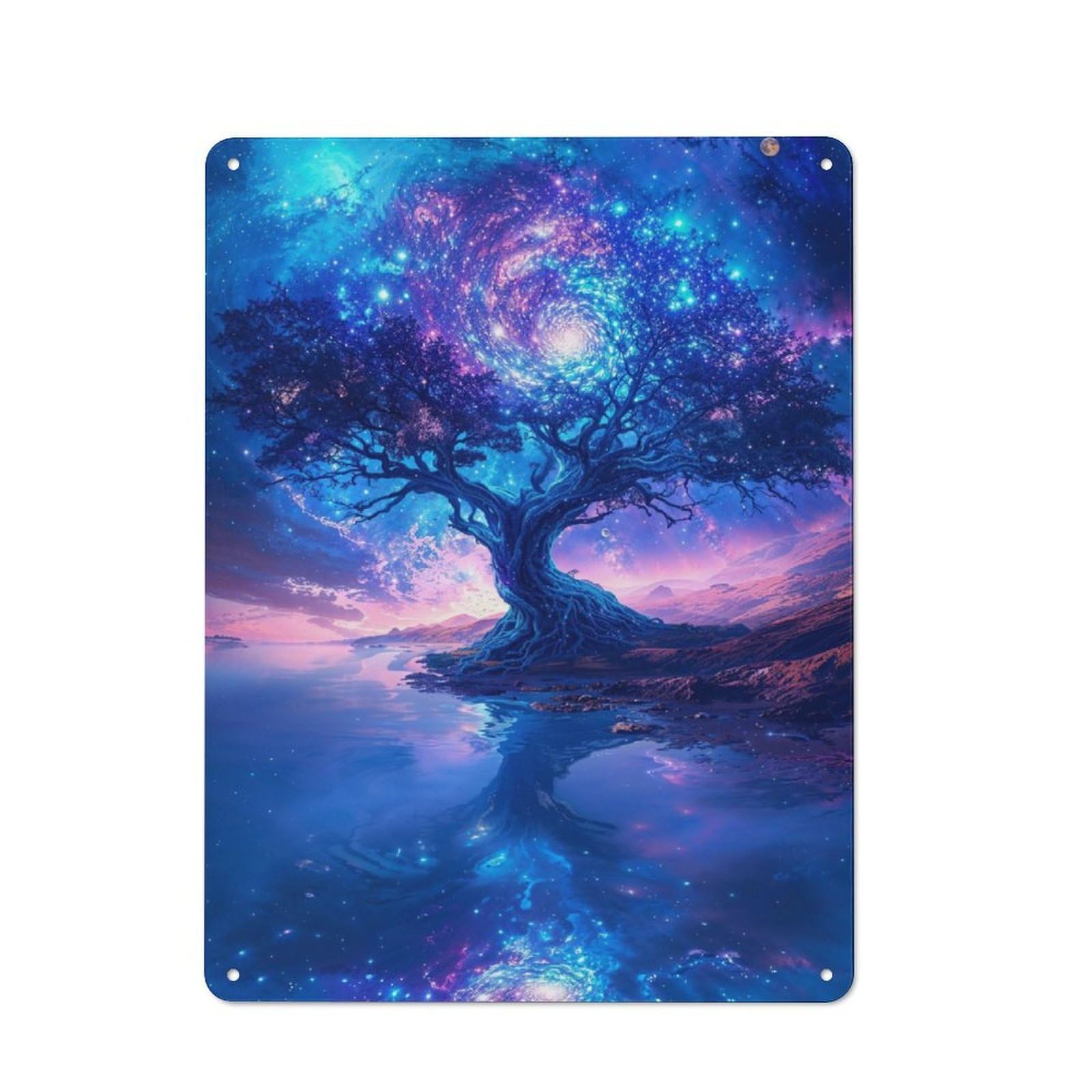 Junmoney Celestial Starlight Grove Rustic Tin Wall Plaque 40X30cm For Home Bar Wall, For Vintage Wall Decor Fans, For Living Room And Hallway Decor