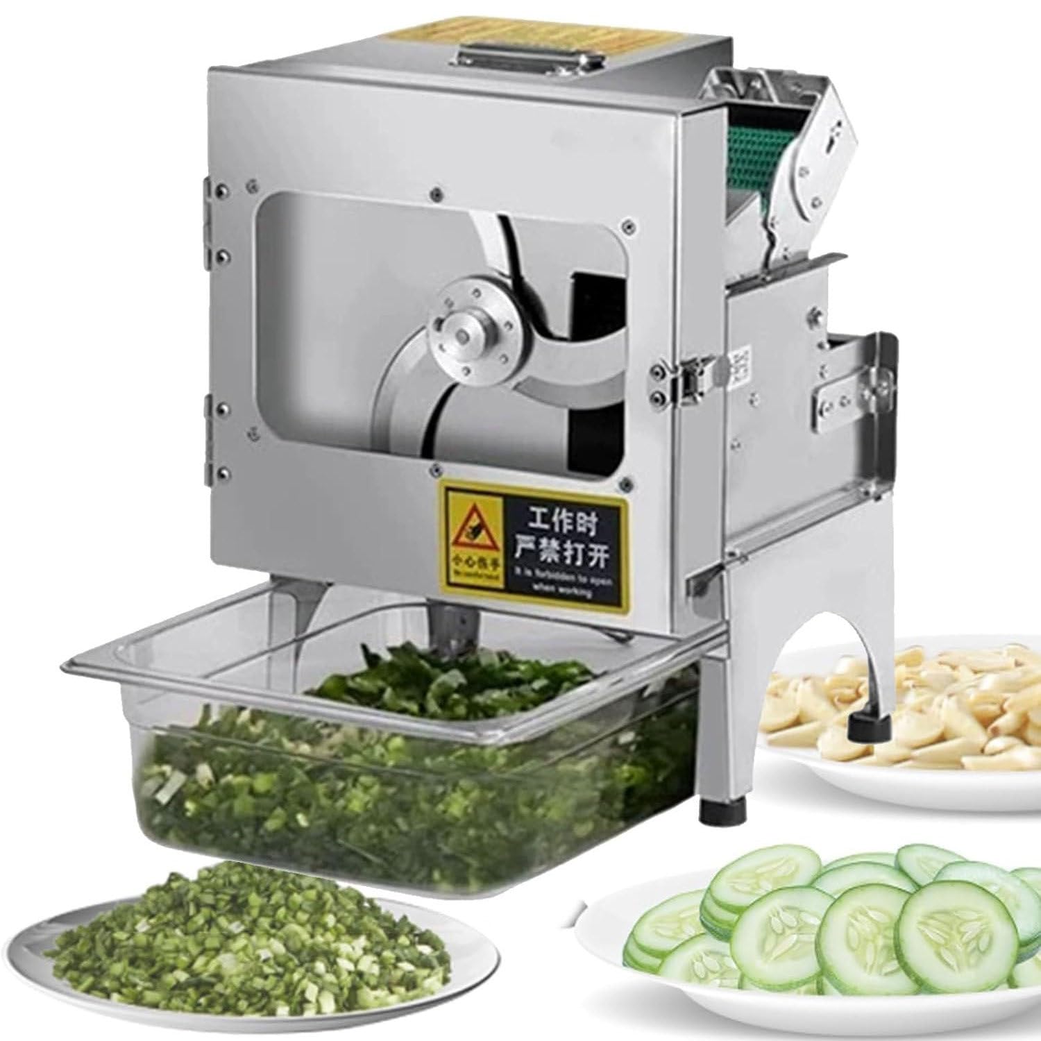 ASerZenith Electric Vegetable Chopper Dicer And Slicer Set With Adjustable Thickness For Carrots, Potatoes, And Onions,B