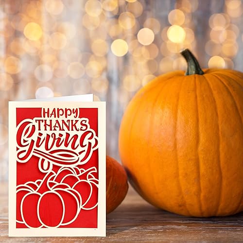Miniatura 8 de Thanksgiving Cards with Envelopes Die Cut Design 12 PCS Happy Thanksgiving Greeting Cards Bulk Fall Cards Assortment 5” x 7”