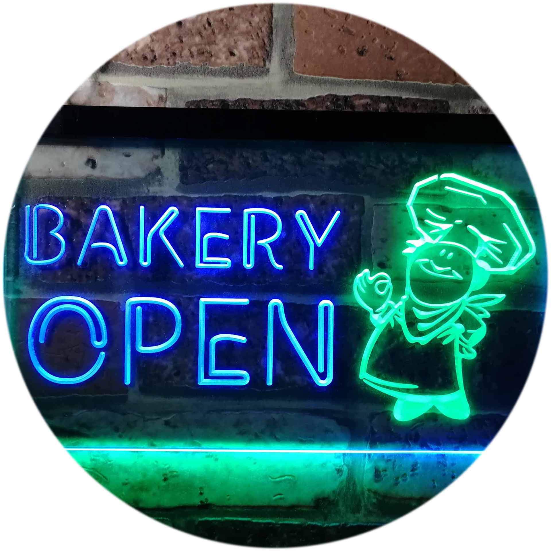 ADVPRO Bakery Open Shop Bread Display Dual Color LED Enseigne Lumineuse Neon Sign Blanc Et Orange 600 X 400mm St6s64-i0175-wo