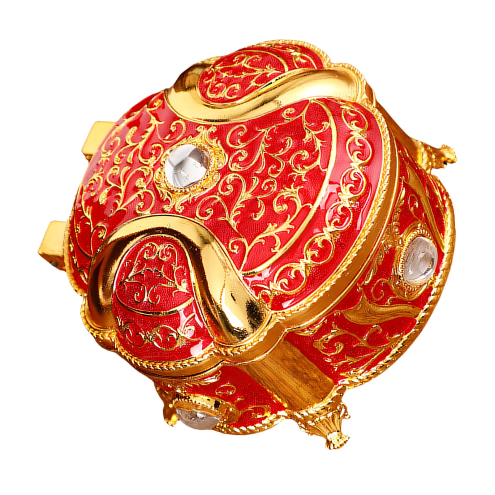 SXRQ Handcrafted Enameled Round Decorative Box for Jewelry Storage Trinket Organiser with Crystal Rhinestones Exquisite Handcrafted Enameled Decorative Box for Jewelry Storage