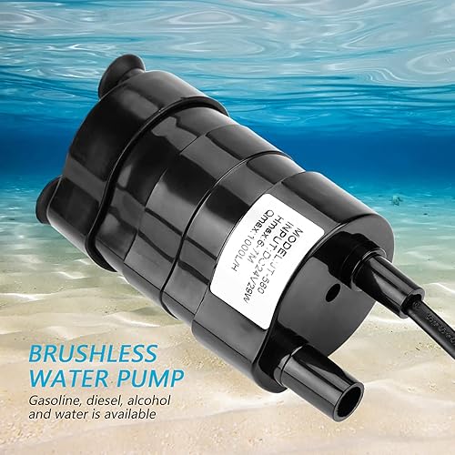 Miniatura 5 de Kadimendium Mini bomba de agua sumergible sin escobillas DC de alta cabeza hidráulica 24V -4.0 F-194.0 F Wer bomba de agua solar con batería de