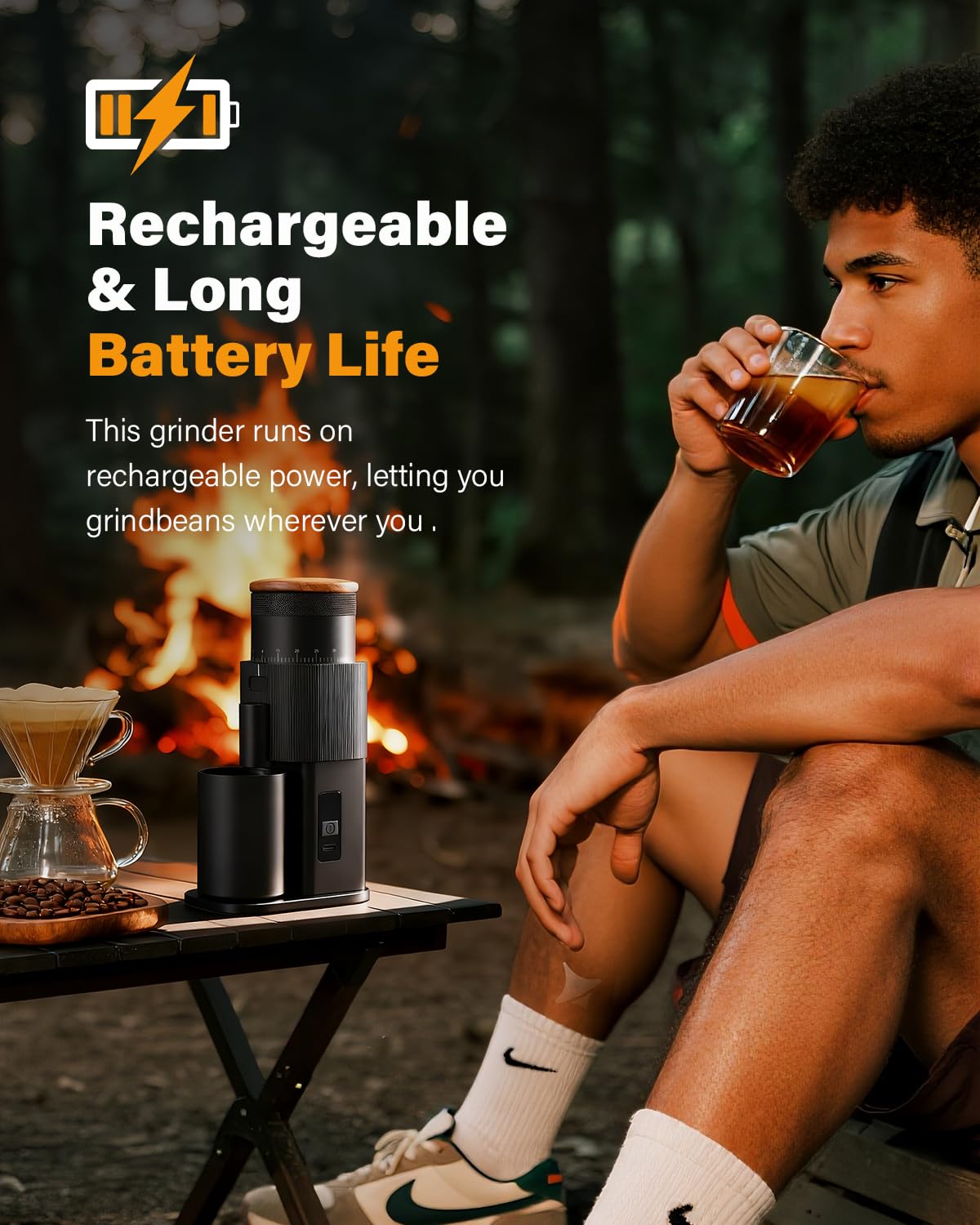 SHARDOR - Molinillo de café monodosis totalmente metálico, motor de CC silencioso, molinillo de café de uso doméstico, molino de café de rebabas, con 80 ajustes y una visualización de alimentación LED