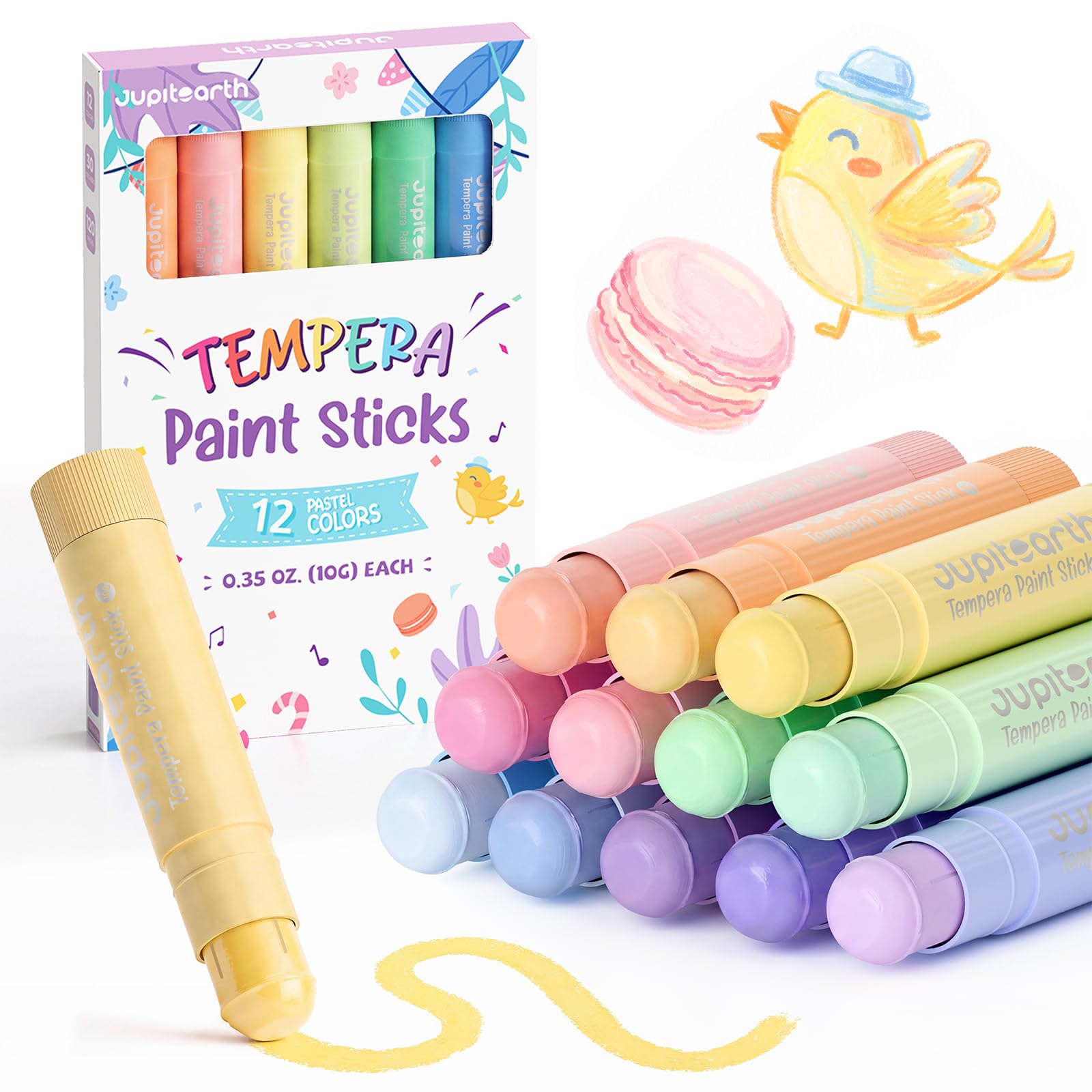 JUPITEARTH Paint Sticks - 36 Colors for Kids -10