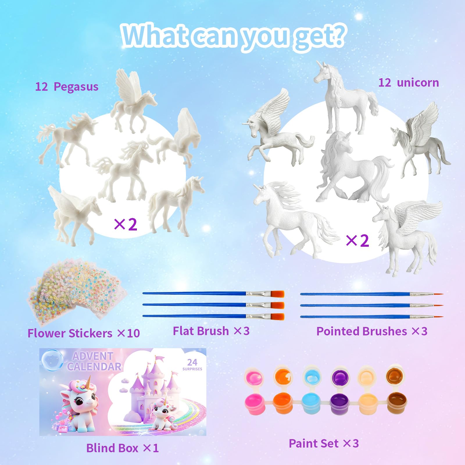 Calendario Avvento Unicorno 2025, Calendario dell'Avvento Bambina con