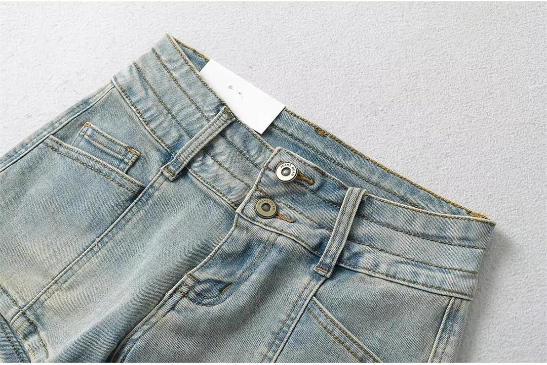 Women's Summer A Line Vintage Low Waist Denim Shorts