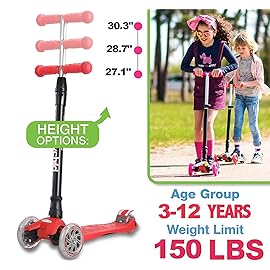 3-Wheel Kids Scooter for Toddlers 3-14, Light Up Wheels, Mini Scooter for Boys & Girls