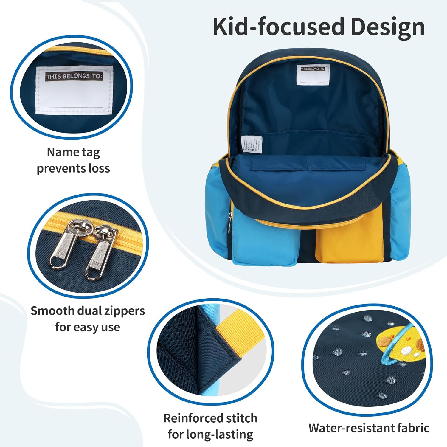 Kids Backpack for Boys - 15 Inch Preschool Kindergarten Bookbag for Children 3 to 8, Elementary School Backpack with Lunch Box and Pencil Case Set