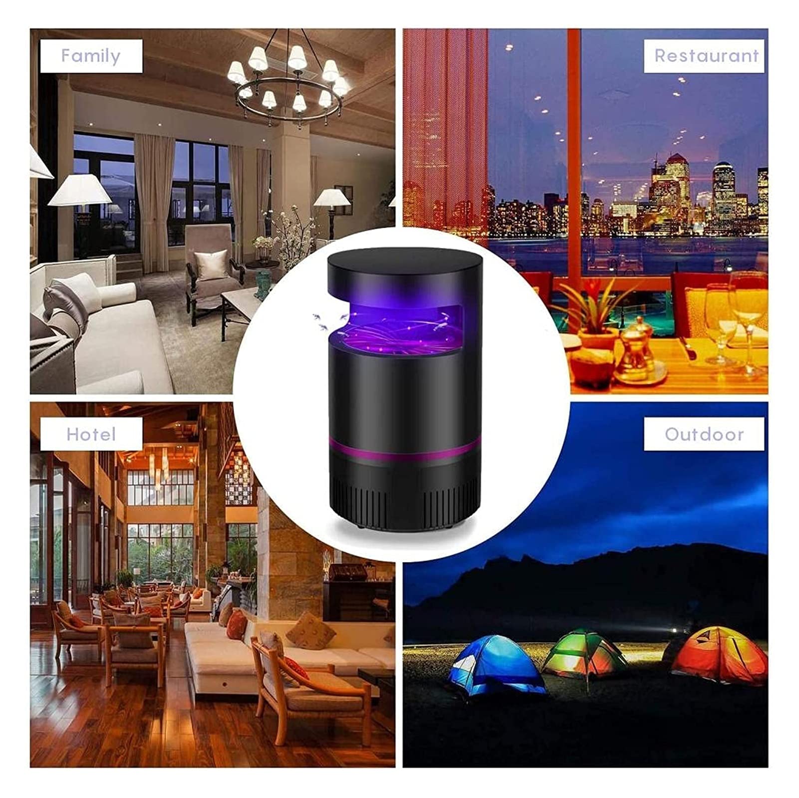 Pułapka na komary, USB, elektroniczna lampa na komary, lampa UV, fizyczna lampa owadobójcza, przenośna, do sypialni, biura, ogrodu, na kemping, ochrona przed owadami