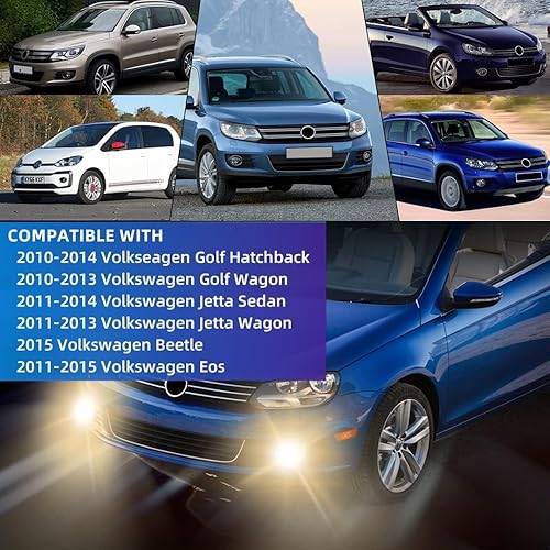 Miniatura 2 de Lámparas antiniebla para Volkswagen Golf HatchbackWagon 2010-2015, Volkswagen Jetta SedanWagon, Volkswagen Beetle, Volkswagen Eos, accesorios VW