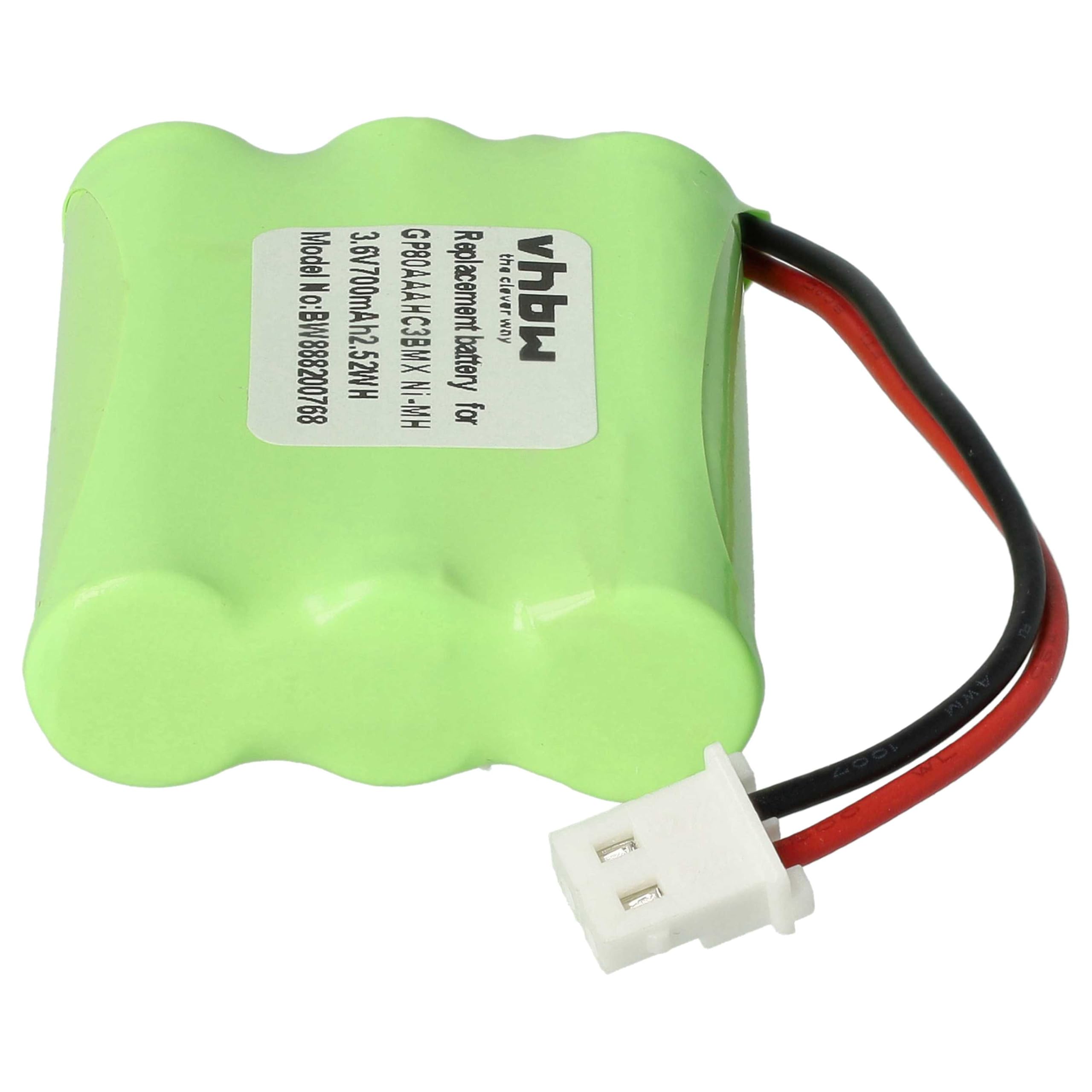 vhbw Batterie Remplacement pour Motorola HRMR03, GP80AAAHC3BMX pour Moniteur bébé, babyphone (700mAh, 3,6V, NiMH)